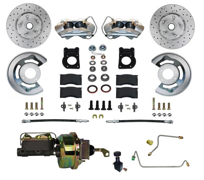 Leed Brakes 1964-1966 Ford Mustang Power Front Kit with Drilled Rotors and Zinc Plated Calipers FC0001-H405MX