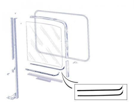 Dennis Carpenter Door Glass Anti-Rattlers - 1956 Ford Truck     B6C-8121452-PR