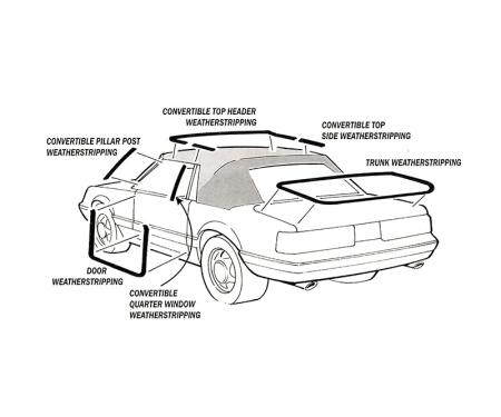 Daniel Carpenter 1988-93 Convertible Pillar Post w/s RH E8ZZ-7602626-R
