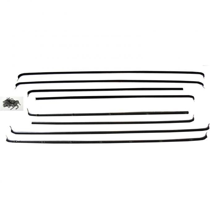 PUI 57 FORD 2 DR SEDAN 70 WIN 990956 | Belt Weatherstrip Kit - 8 Pieces - Door Windows - Ford 2-Door Sedan & Sedan Delivery