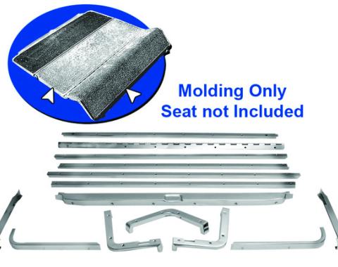 Dynacorn Fold Down Seat Moulding 65-68 F / B 14pcs Set w/o Recessed Strike Area M3507
