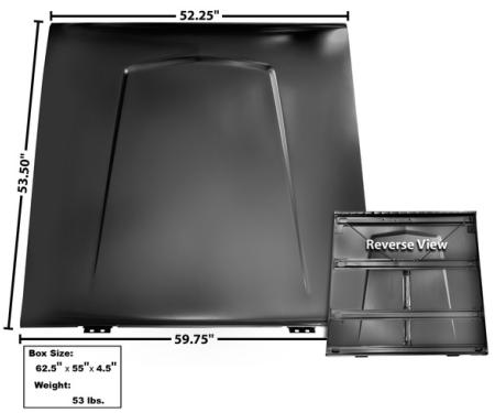 Dynacorn 66-69 Custom Hood w/o Vent Holes or Window Hook Holes 3750NV