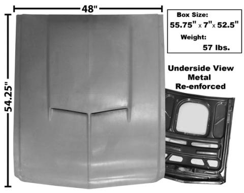 Dynacorn 67-68 F / B Fiberglass Hood w/Steel Brace-Smc Style 3641U