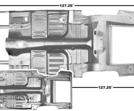 Dynacorn 65-68 Full Floor Panel Complete Coupe / FB Weld-Thru Primer Special Order Only 3648RWT