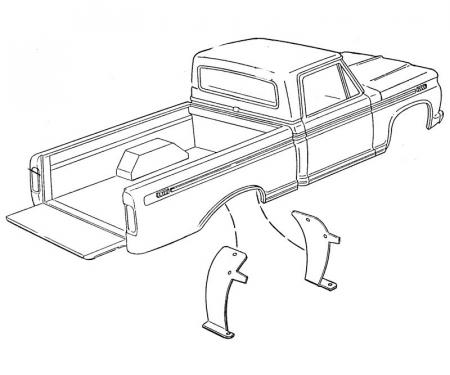 Dennis Carpenter Rear Wheel Opening Splash Shield - 1976-79 Ford Truck, 1978-79 Ford Bronco    D7TZ-9928370-A