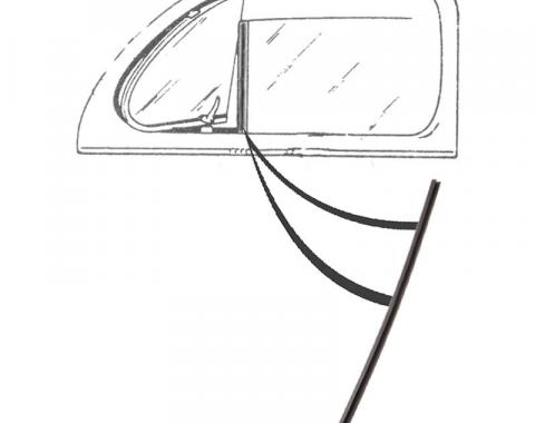 Dennis Carpenter Back Edge of Vent Window Seals - Rubber Only - 1948-52 Ford Truck, 1941-48 Ford Car   7C-8121450
