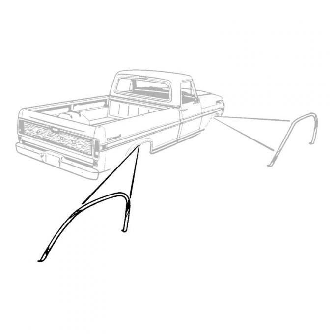 Dennis Carpenter Wheel Opening Molding - RH Rear - 1967-72 Ford Truck C7TZ-9929164-A