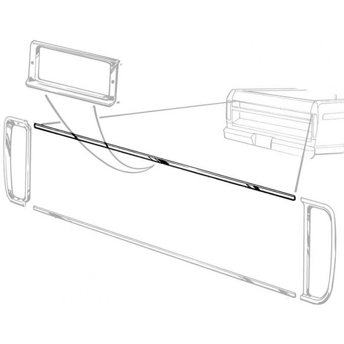 Dennis Carpenter Tailgate Outside Molding - Upper - 1973-79 Ford Truck D3TZ-9941018-B