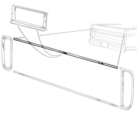 Dennis Carpenter Tailgate Outside Molding - Upper - 1973-79 Ford Truck D3TZ-9941018-B