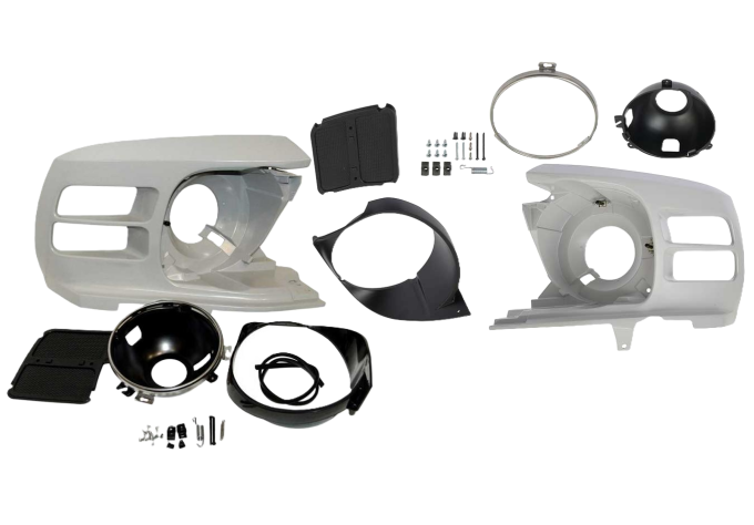 Redline Restomotive® 1970 Ford Mustang (Except Shelby) Left and Right Headlamp Assembly without Molding