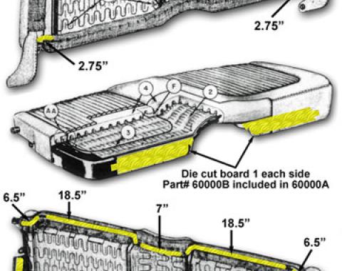 Thunderbird Seat Tacking Strip Set, 1955-1957