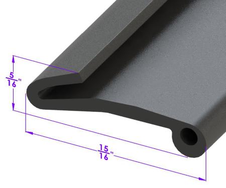 Metro Moulded Parts 1964-1966 Ford Thunderbird Fender Skirt Seal. Sold by the Foot LP 111-E