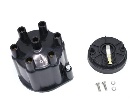 Pertronix Replacement Cap and Rotor Kit for 6 Cylinder Billet Distributors, Black / Female (Service Part Only) D606700