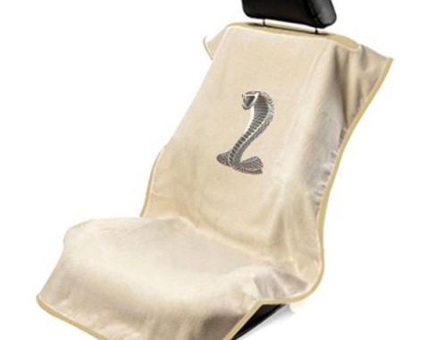 Seat Armour Mustang Cobra Seat Towel, Tan with Script SA100COBT
