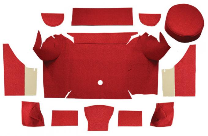 ACC 1967-1968 Ford Mustang Convertible Trunk Kit with Boards Trunk Mat Loop