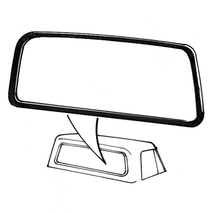 Dennis Carpenter Back Glass Seal - Factory Sliding - with Groove for Narrow Flexible Chrome - 1978-79 Ford Truck D7TZ-1042084-A