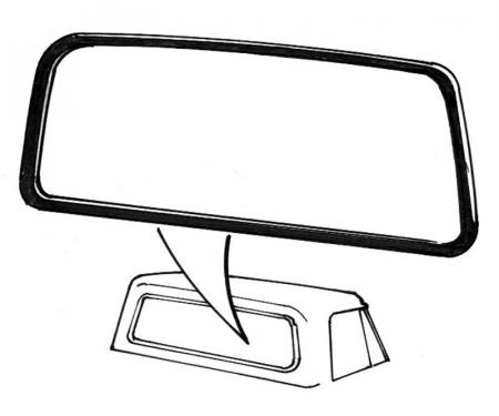 Dennis Carpenter Back Glass Seal - Factory Sliding - with Groove for Narrow Flexible Chrome - 1978-79 Ford Truck D7TZ-1042084-A