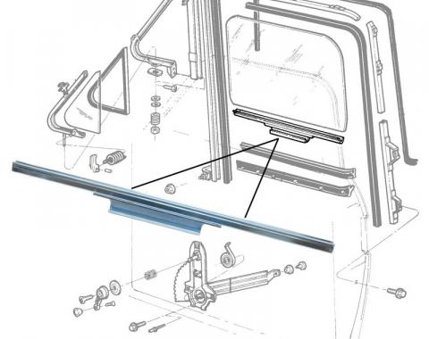 Dennis Carpenter Door Glass Lift Channel - Right - 1973-79 Ford Truck, 1978-79 Ford Bronco D9TZ-1021458-A