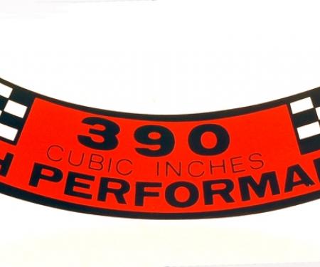 Dennis Carpenter Decal - Air Cleaner - 390 CID - High Performance - 1961-69 Ford Car   DF-322