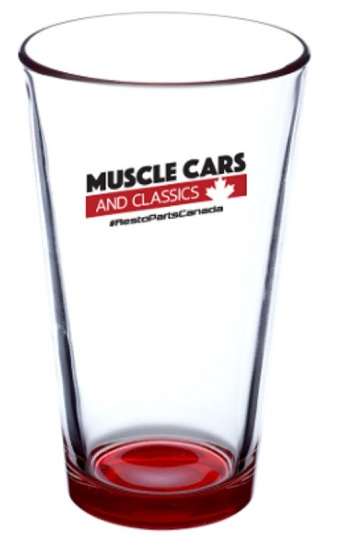 Muscle Cars & Classics 16 oz. Libbey Pint Glass with Red Base