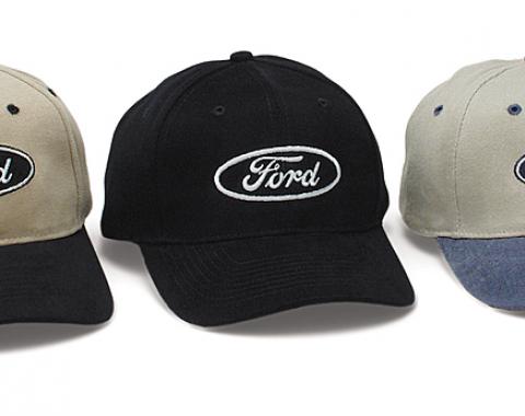 Ford Hat, Oval Logo, Black/Khaki