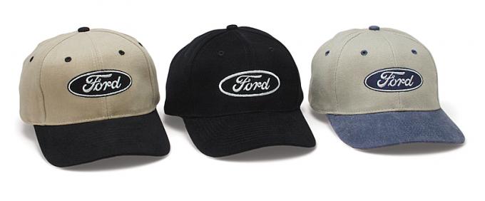 Ford Hat, Oval Logo, Black/Khaki