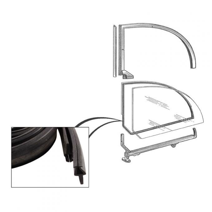 Dennis Carpenter Quarter Window Channel - 1942-50 Ford Car   21A-7629904