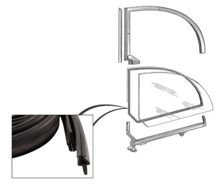 Dennis Carpenter Quarter Window Channel - 1942-50 Ford Car   21A-7629904