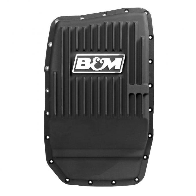 B&M Hi-Tek Deep Transmission Pan, Black Aluminum 70394