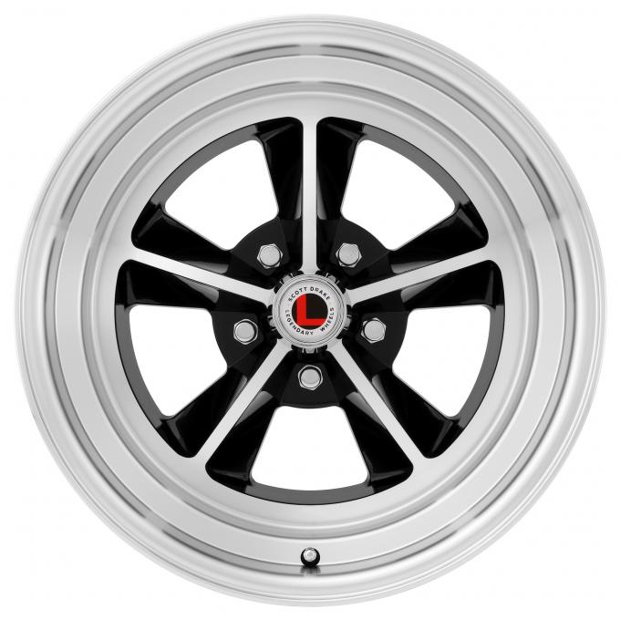 Legendary Wheels 1964-1973 Ford Mustang 17 X 8 Legendary GT9 Alloy Wheel, 5 on 4.5 BP, 4.75 BS, Gloss Black / Machined LW69-70854A