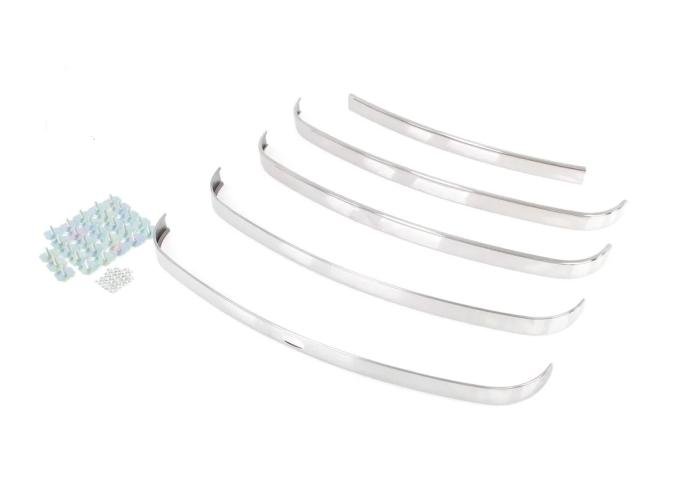 AMD Grille Molding Set, 5 pcs with hardware, 48-50 F1 F2 Ford Pickup Truck (with crank hole) X155-4548-S