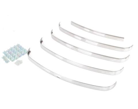 AMD Grille Molding Set, 5 pcs with hardware, 48-50 F1 F2 Ford Pickup Truck (with crank hole) X155-4548-S