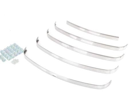 AMD Grille Molding Set, 5 pcs with hardware, 48-50 F1 F2 Ford Pickup Truck (with crank hole) X155-4548-S