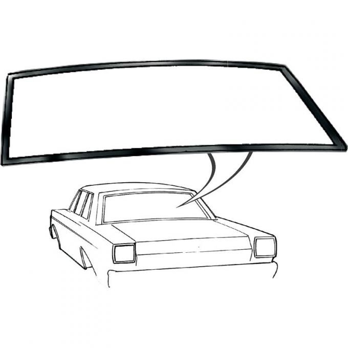 Dennis Carpenter Back Glass Seal - Custom & Custom 500 - 2 & 4 Door Sedan - 1965-66 Ford Galaxie C5AZ-6242084-A