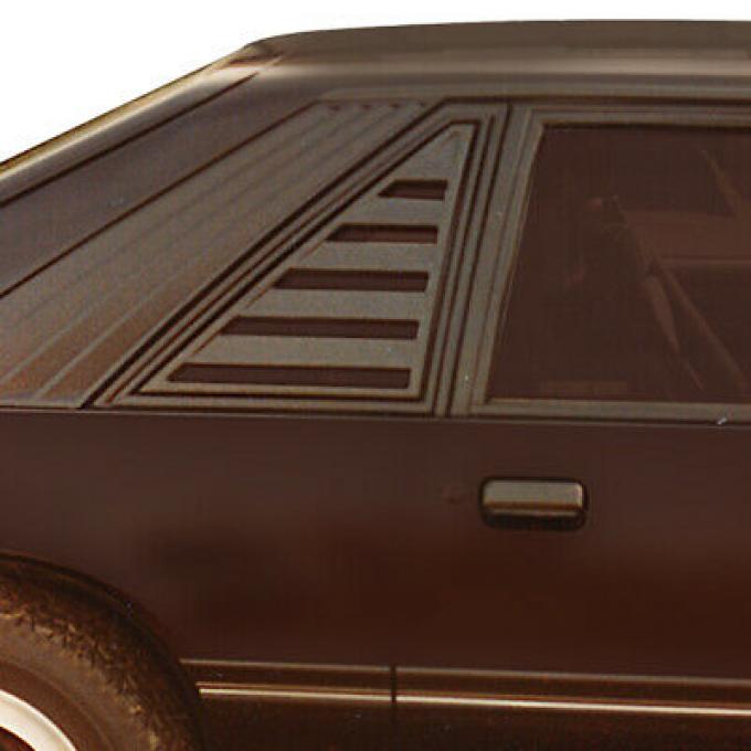 Mustang Side Window Louver, Black ABS Textured, 1979-1987