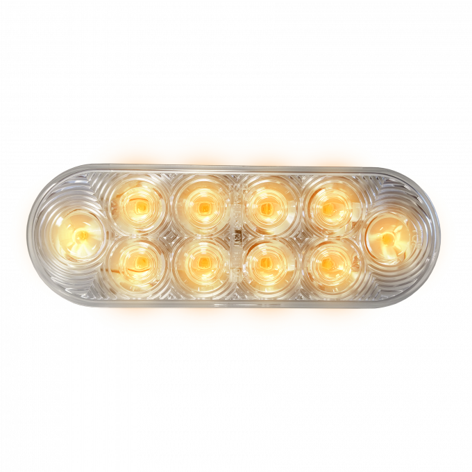 6-inch Oval Amber (Clear Lens) S/T/T Lamp