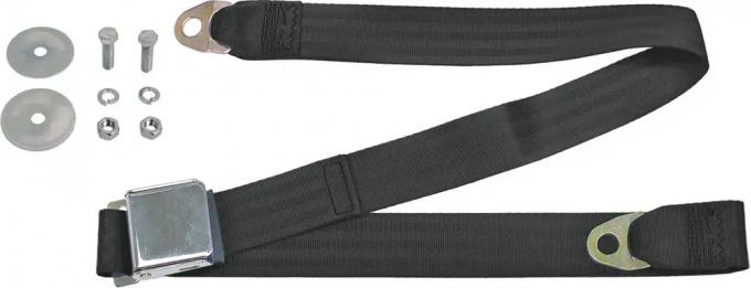 Seat Belt Kit, Lift Buckle Style, Front And Rear,Black, 1957-1979