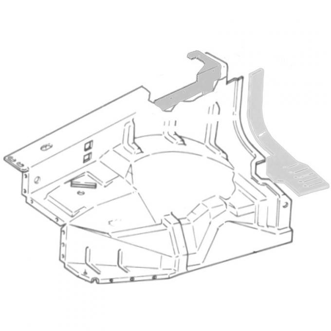 Dennis Carpenter Front Fender Inner Apron - Right - Steel - 1973-79 Ford Truck, 1978-79 Bronco D5TZ-16054-B