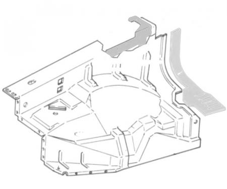 Dennis Carpenter Front Fender Inner Apron - Right - Steel - 1973-79 Ford Truck, 1978-79 Bronco D5TZ-16054-B