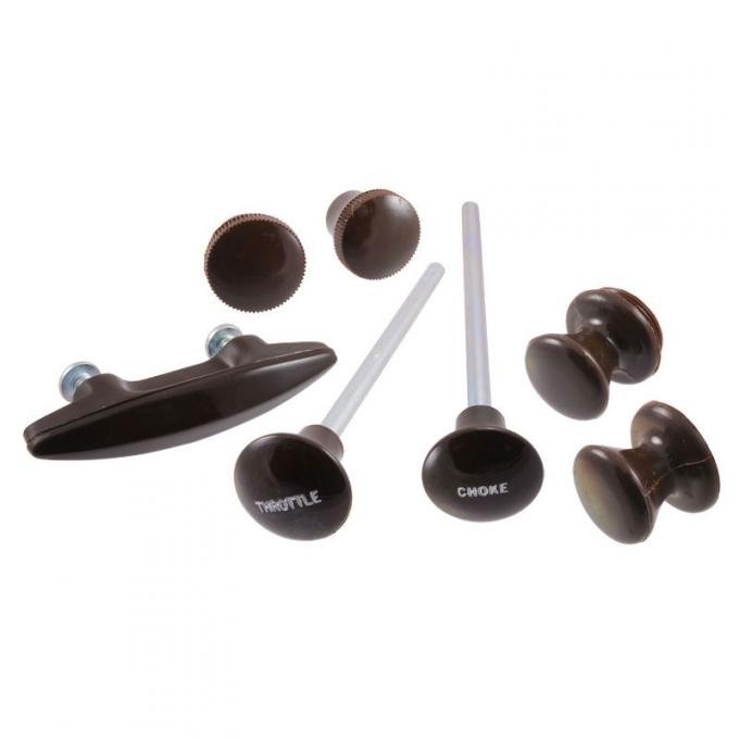 Dennis Carpenter Dash Knob Set - Dark Brown - Early - 1936 Ford Car   68-9270-A