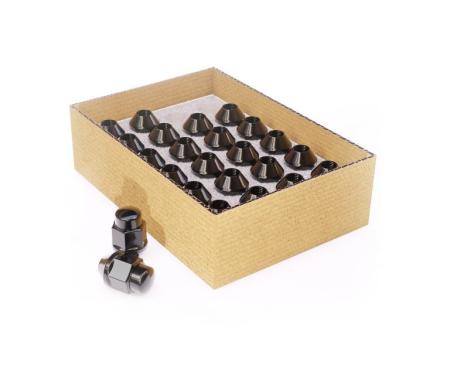 Factory Reproductions Install Kit 12mm X 1.5 (1.38") Bulge Acorn (3/4) Black 24 Lug Nuts L-KIT12150B-24
