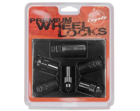 Factory Reproductions Lock Set Lockset - 14mm X 1.50 (1.65") Black - 5pcs+Key (741148jblk) L-LO14150B-5