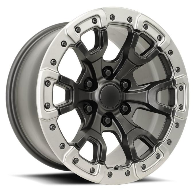 Factory Reproductions FR 99 &ndash; Ford Raptor Replica Wheel 17x9 6x135 +18 HB 87.1 Bronco Replica Satin Black/ Gray Ring with Cap 99790183653
