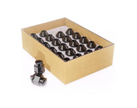 Factory Reproductions Install Kit 12mm X 1.5 (1.38") Bulge Acorn (3/4) Black 24 Lug Nuts L-KIT12150B-24