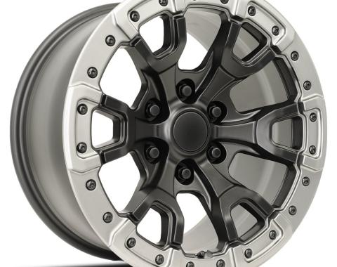 Factory Reproductions FR 99 &ndash; Ford Raptor Replica Wheel 17x9 6x135 +18 HB 87.1 Bronco Replica Satin Black/ Gray Ring with Cap 99790183653