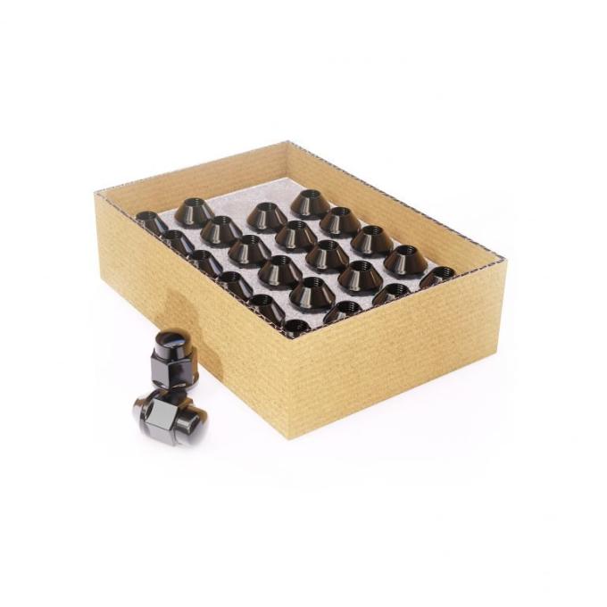 Factory Reproductions Install Kit 12mm X 1.5 (1.38") Bulge Acorn (3/4) Black 24 Lug Nuts L-KIT12150B-24