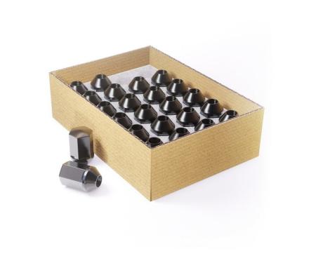 Factory Reproductions Install Kit 14mm X 1.5 (1.66") Ford Truck Factory Style (13/16) Black 24 Lug Nuts L-KIT14150B-24F