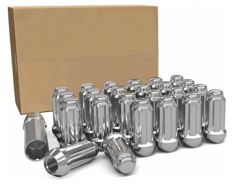 Factory Reproductions Install Kit 14mm X 1.5 (2.00") spline Truck Acorn Chrome 24 Lug Nuts+Key(t) L-KIT14150C-24-SP