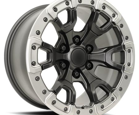 Factory Reproductions FR 99 &ndash; Ford Raptor Replica Wheel 17x9 6x135 +18 HB 87.1 Bronco Replica Satin Black/ Gray Ring with Cap 99790183653