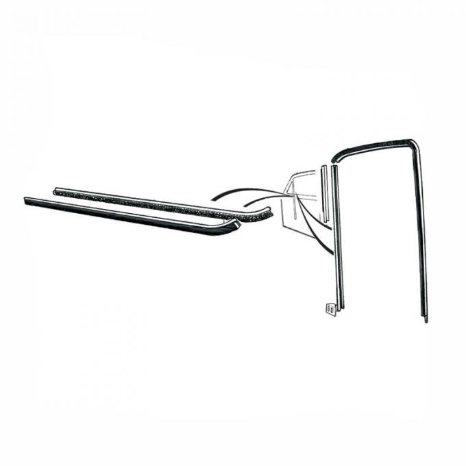 Dennis Carpenter Door Glass Anti-Rattler Kit - 2 Door Sedan & Coupe - 1949-50 Ford Car 0A-45983-2D